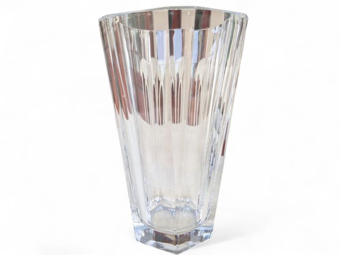 Heavy & Thick Glass Ribbed Vase