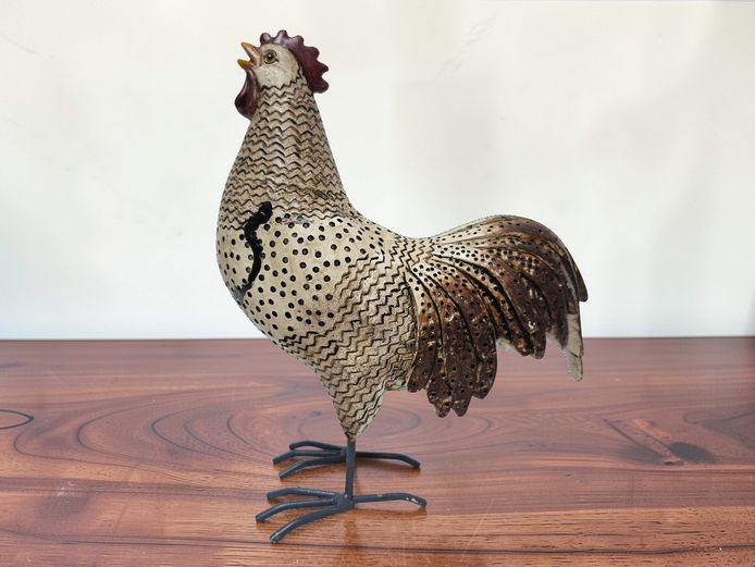 Hand-Painted Hand-Carved Wooden Rooster
