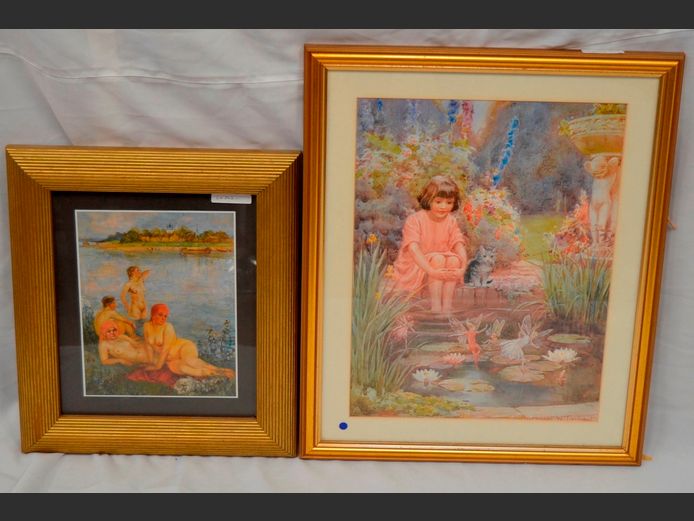 GILT FRAMED PRINTS: FAIRIES & NUDE STUDY