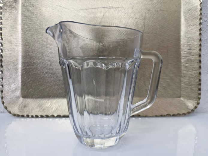 Vintage Paneled Clear Glass Water Jug