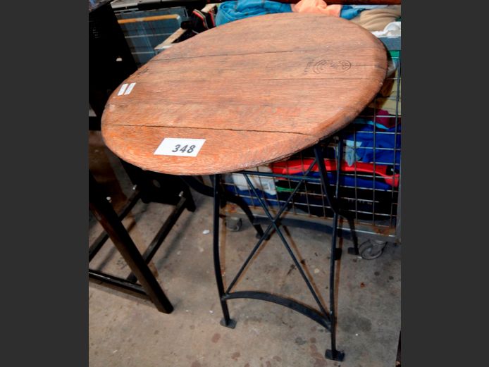 METAL & OAK FOLDING COCKTAIL TABLE