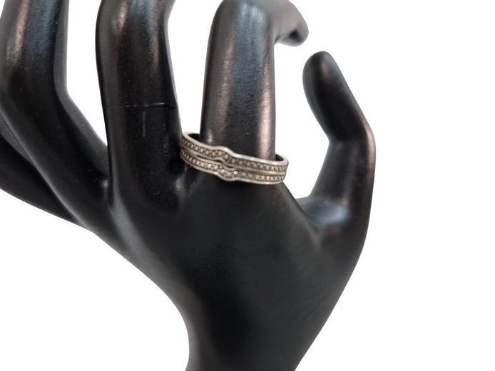 Sterling Silver Pair of Contoured Stacking Bands