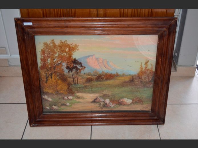 FRAMED OIL ON BOARD "MOUNTAIN LANDSCAPE" SIGNED OTHELIA, 90 x 73cm