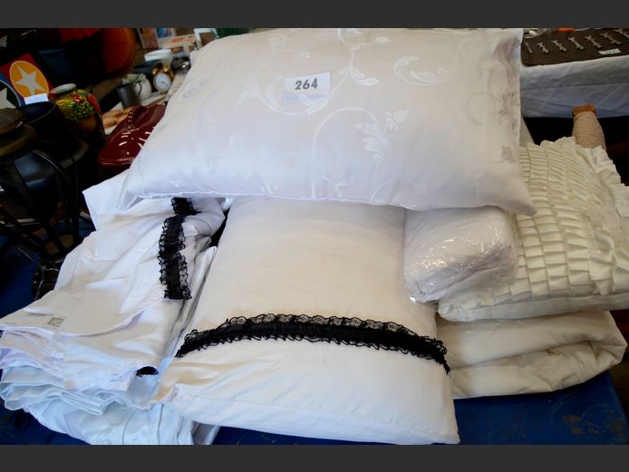 WHITE CURTAINS, DUVET COVERS, SCATTER CUSHIONS, etc