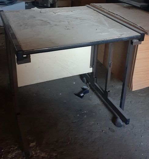 Steel-frame computer desk