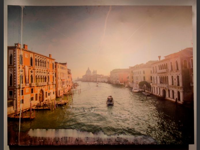 UNFRAMED PHOTOGRAPHIC PRINT ON CANVAS "VENICE", 120 x 90cm [Water damaged]