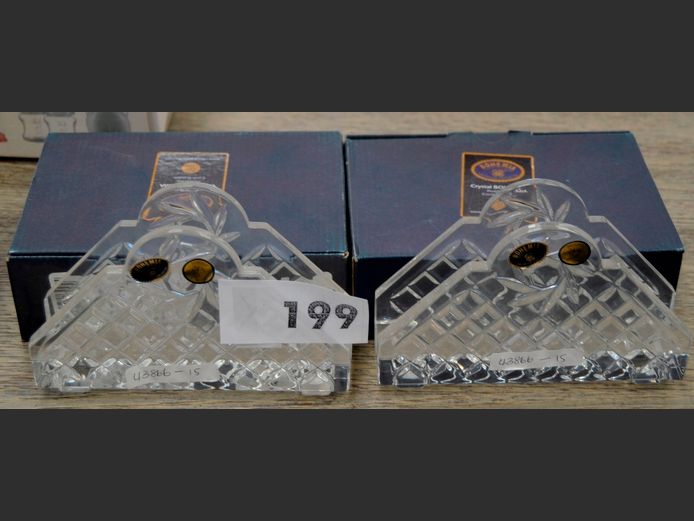 PAIR BOHEMIA CRYSTAL NAPKIN HOLDERS