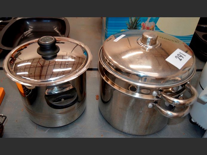 LOT: @HOME STAINLESS STEEL PASTA POT & ANOTHER