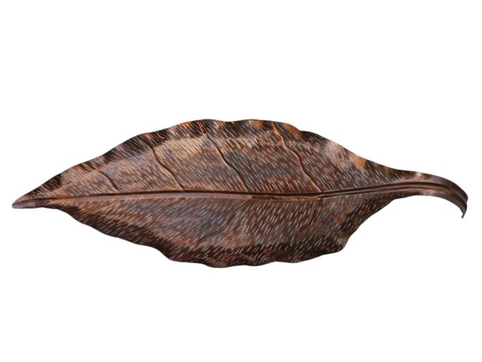 1950's Rhodesian Signed Richard Mead Copper Tobacco Leaf Dish