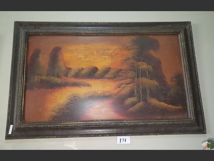 FRAMED OIL ON BOARD "LANDSCAPE", 89 x 49cm