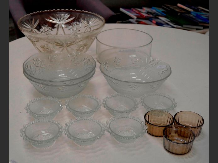 GLASS BOWL, PUNCH BOWL, DESSERT BOWLS, etc