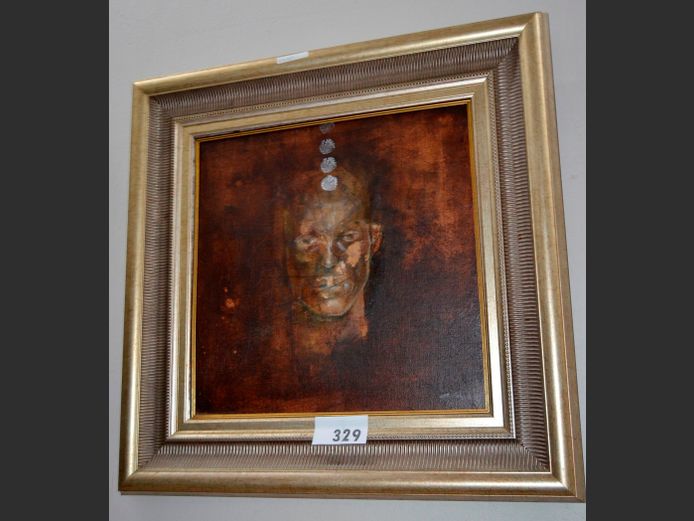 GILT FRAMED OIL ON BOARD "PORTRAIT", 39 x 39cm