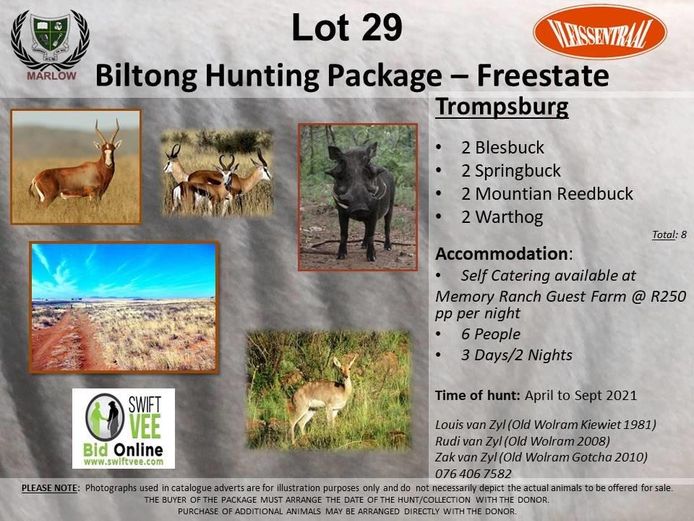 Biltong Hunting Package- Freestate