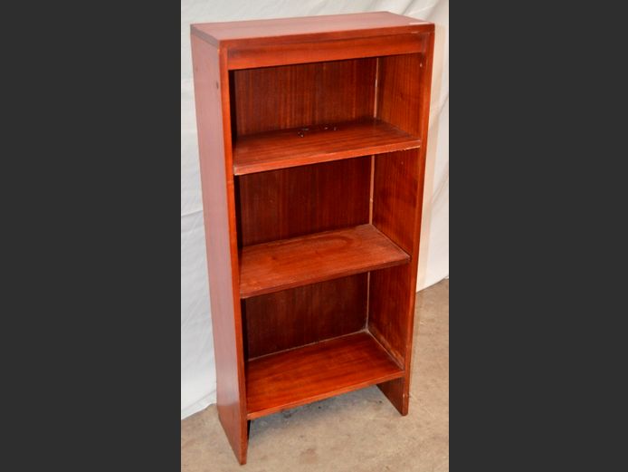 SAPELE MAHOGANY 3-TIER BOOKSHELF, 51 x 23 x 113cm [Back loose]