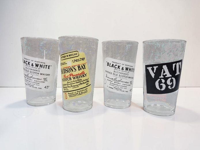 Vintage Scotch Whisky Drinking Glasses - Set of 4