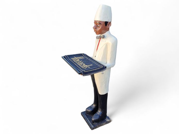 Colonial Wooden Butler Figure Tall 1.2m Floor Standing 