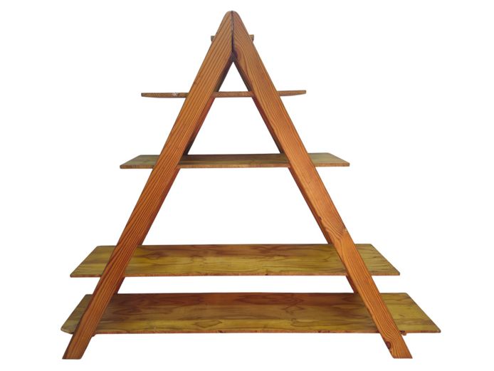 Large A-Frame Pine Wood Display Shelf