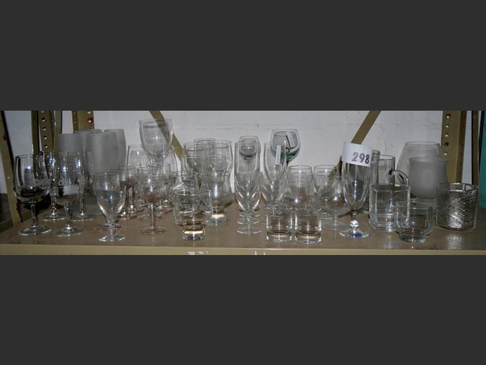 ASSORTED DRINKING GLASSES: WINE, SHERRY, CHAMPAGNE, etc