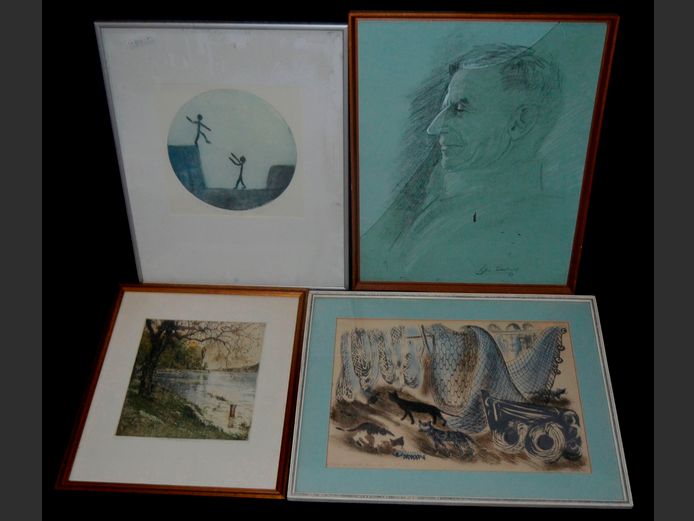 FRAMED PRINT "CATS AT THE DOCKS", etc