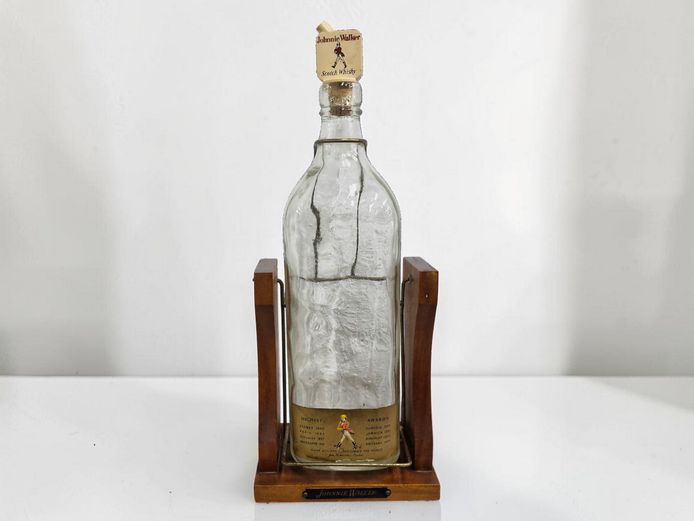 Vintage Johnnie Walker Red Label 4.5L Bottle with Wooden Swing Cradle