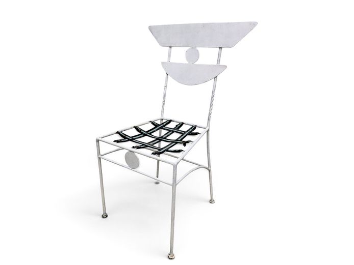 Postmodern Sculptural Wrought-Iron Side Chair