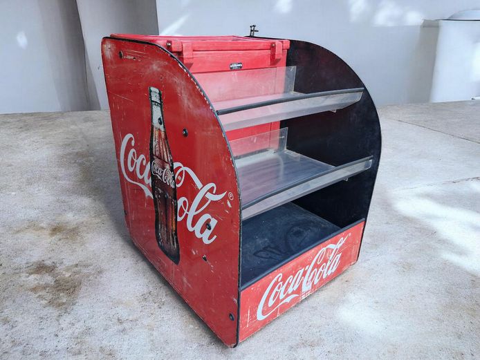 1990s Coca-Cola Chest Cooler Mobile Cart