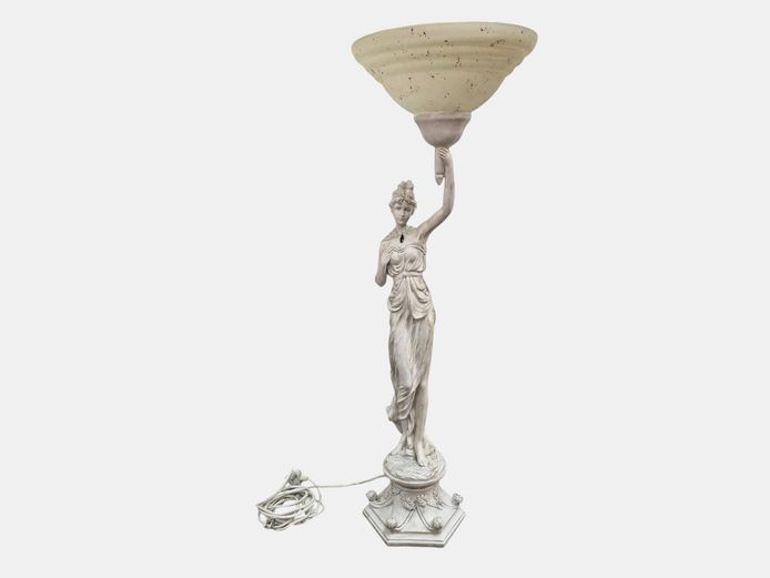 Crosa 2003 Classical Maiden Figural Torchiere Floor Lamp