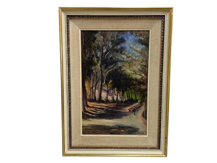 Antique Impressionist Oil Painting Inscribed "Oxford St. 1925