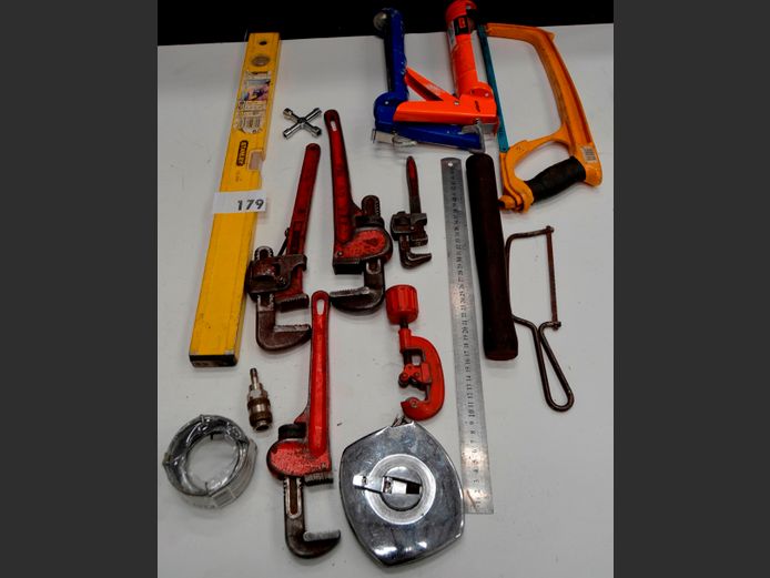 MONKEY WRENCHES, PIPE CUTTER, HACKSAW, CAULKING GUNS, etc