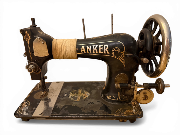 Vintage “ANKER” Sewing Machine (Cast Iron, Decorative Finish)