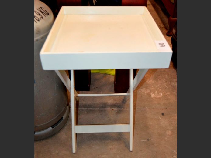 WHITE BUTLER'S TRAY, 40 x 40 x 58cm