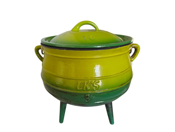 LK’s No. 3 Enameled Cast Iron Potjie Pot with Fitted Lid