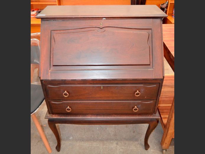 IMBUIA 2-DRAWER FALL FRONT WRITING BUREAU, 79 x 46 x 107cm