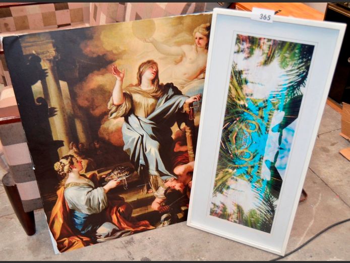 LOT OF 2: FRAMED PRINTS, 88 x 70cm & 75 x 25cm