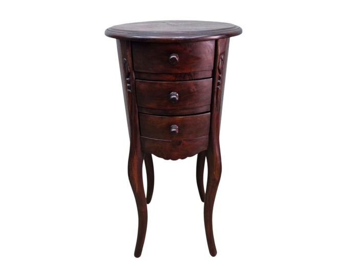 Antique Mahogany 3-Drawer Side Table