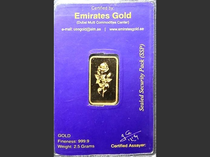 2.5g CERTIFIED GOLD BAR