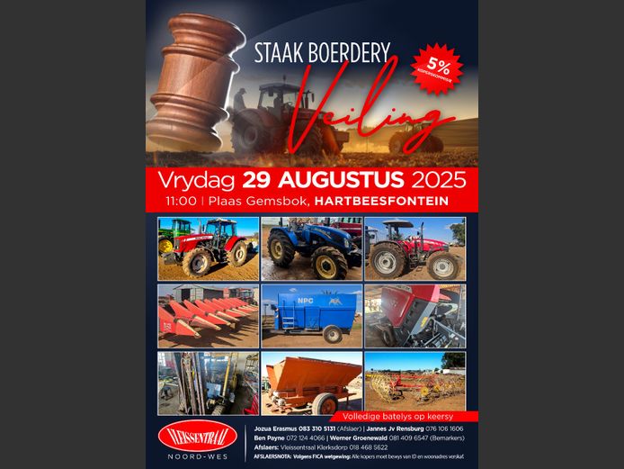 RIETMELK STAAK BOERDERY   HARTBEESFONTEIN VEILING
