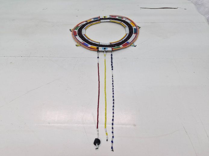 Traditional African Beaded Collar Necklace with Seed Accent Strands