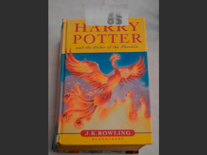 1st EDITION HARD COVER HARRY POTTER & THE ORDER OF THE PHOENIX [Inscribed, spine damaged]