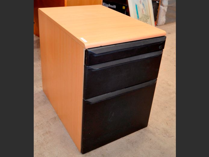 OAK FOIL 4-DRAWER PEDESTAL, 61 x 42 x 56cm