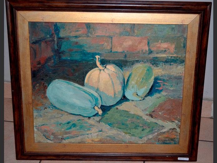 FRAMED OIL ON BOARD STILL LIFE OF FRUIT SIGNED GERDA VAN MALTITZ, 60 x 50cm