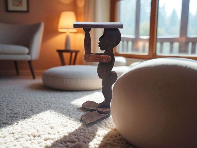 Wooden Stylized Figure Table Stand