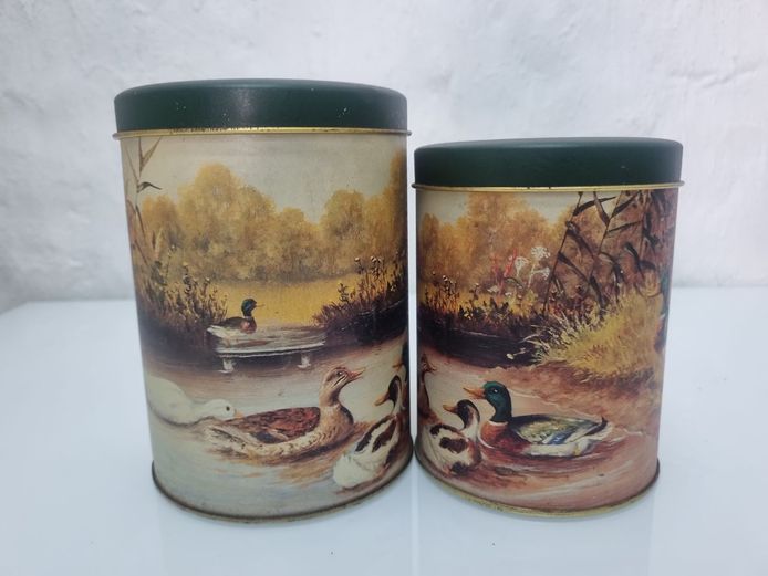 Vintage Mallard & Waterfowl Decorative Kitchen Tins