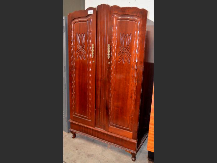 TRUEART, DURBAN, IMBUIA 2-DOOR WARDROBE, 107 x 60 x 190cm [#: 421614208]