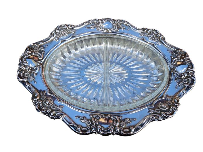 Vintage Gorham Old Master Silver Plated Appetizer Serving Tray 