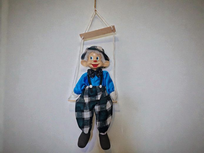 Vintage String-Operated Hanging Clown Marionette 