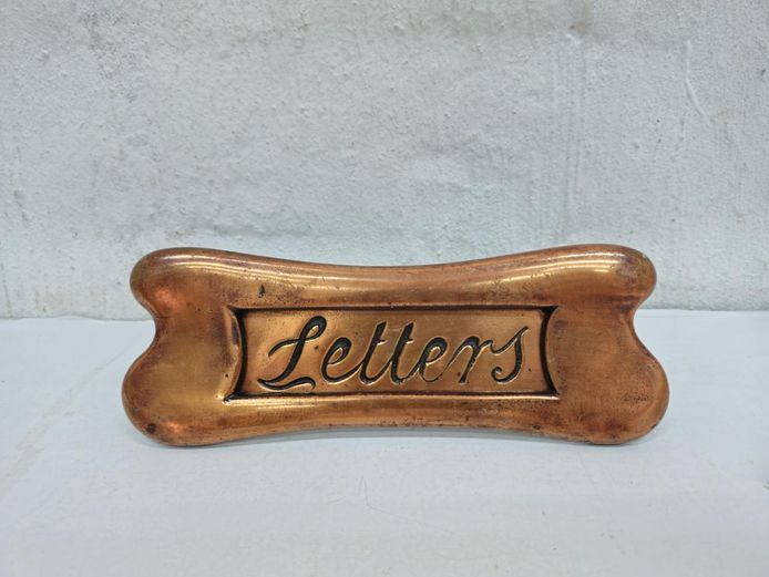Vintage Copper Finish Brass "Letters" Letterbox Plate Mount