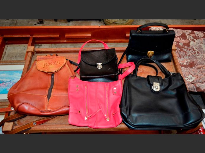 JOOP LEATHER BACKPACK, PINK LEATHER BAG, VINTAGE BLACK HANDBAG, etc