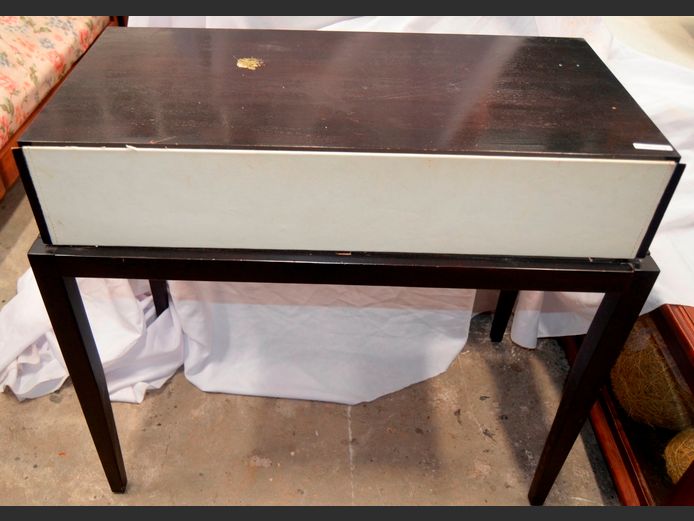 DARKWOOD SINGLE DRAWER DESK, 85 x 45 x 76cm [Marked]