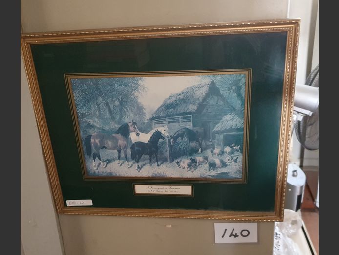 FRAMED PRINT "A FARMYARD IN SUMMER"